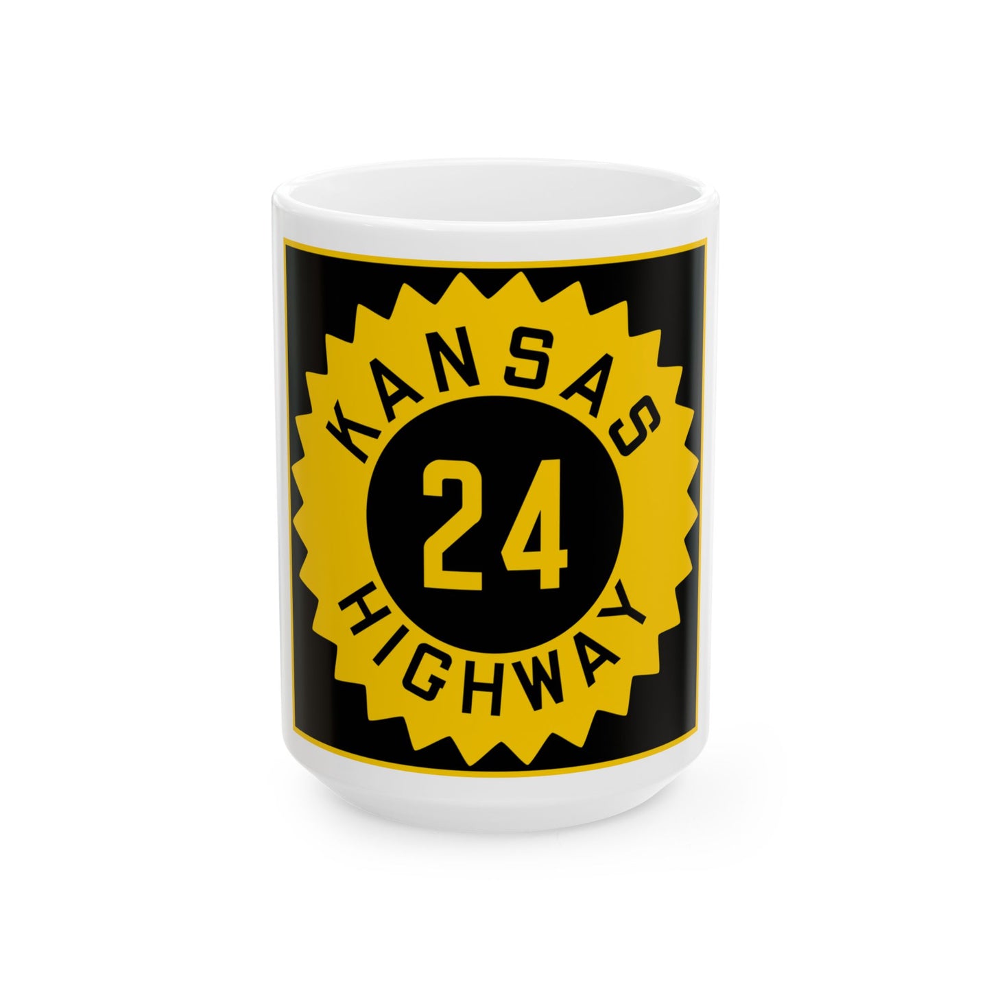 K-24 1926 (Kansas) (Road Sign) White Coffee Mug