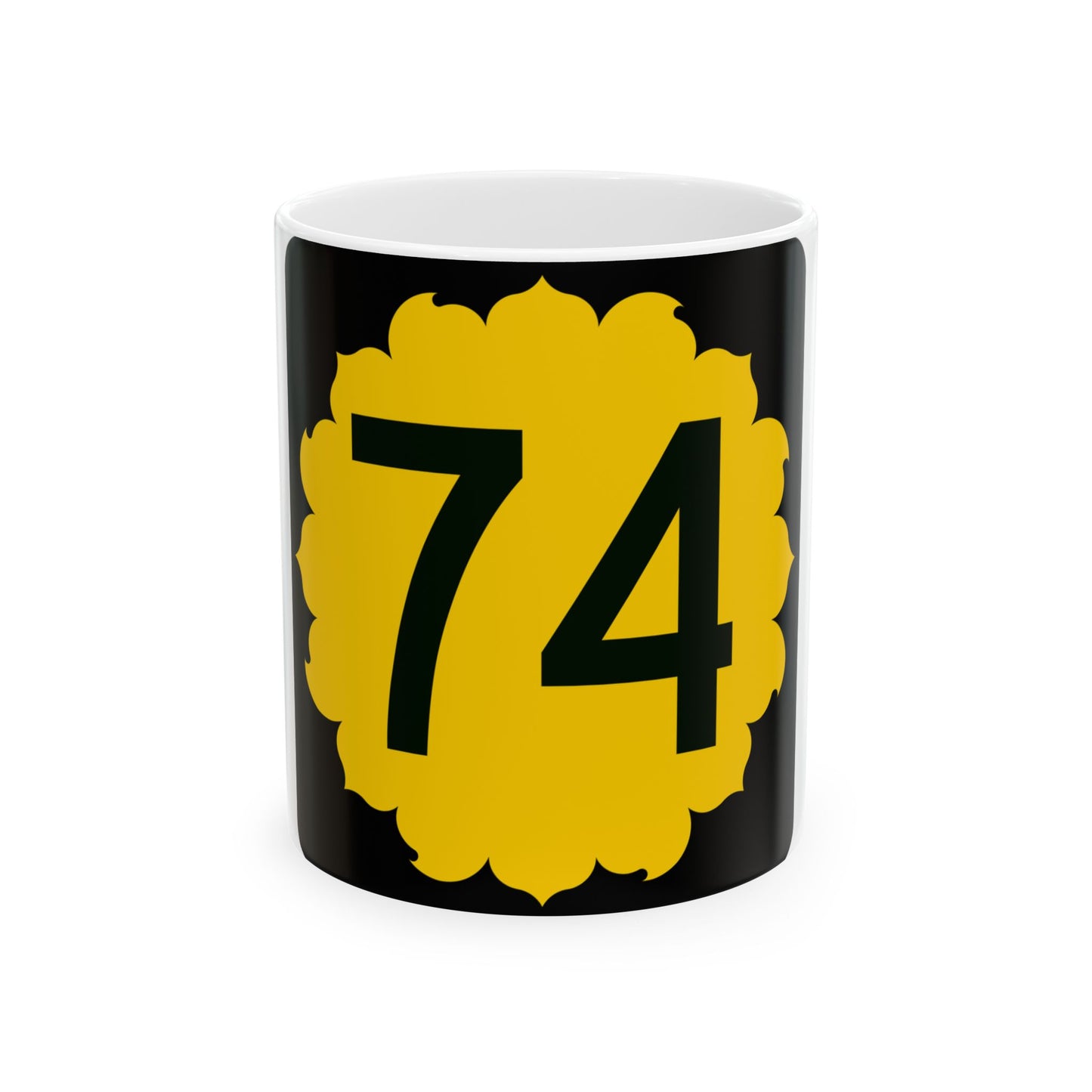 K-74 (Kansas) (Road Sign) White Coffee Mug