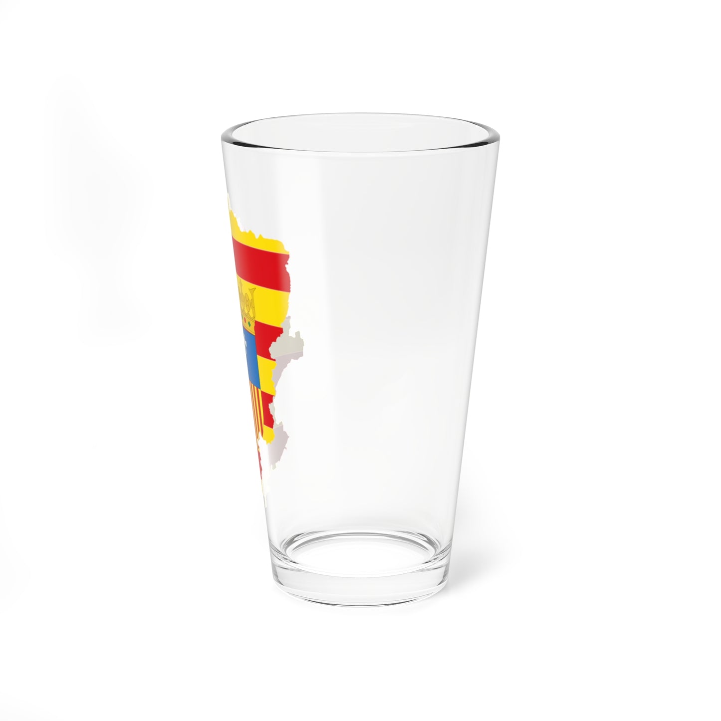 Flag map of Aragon (Spain) Pint Glass 16oz