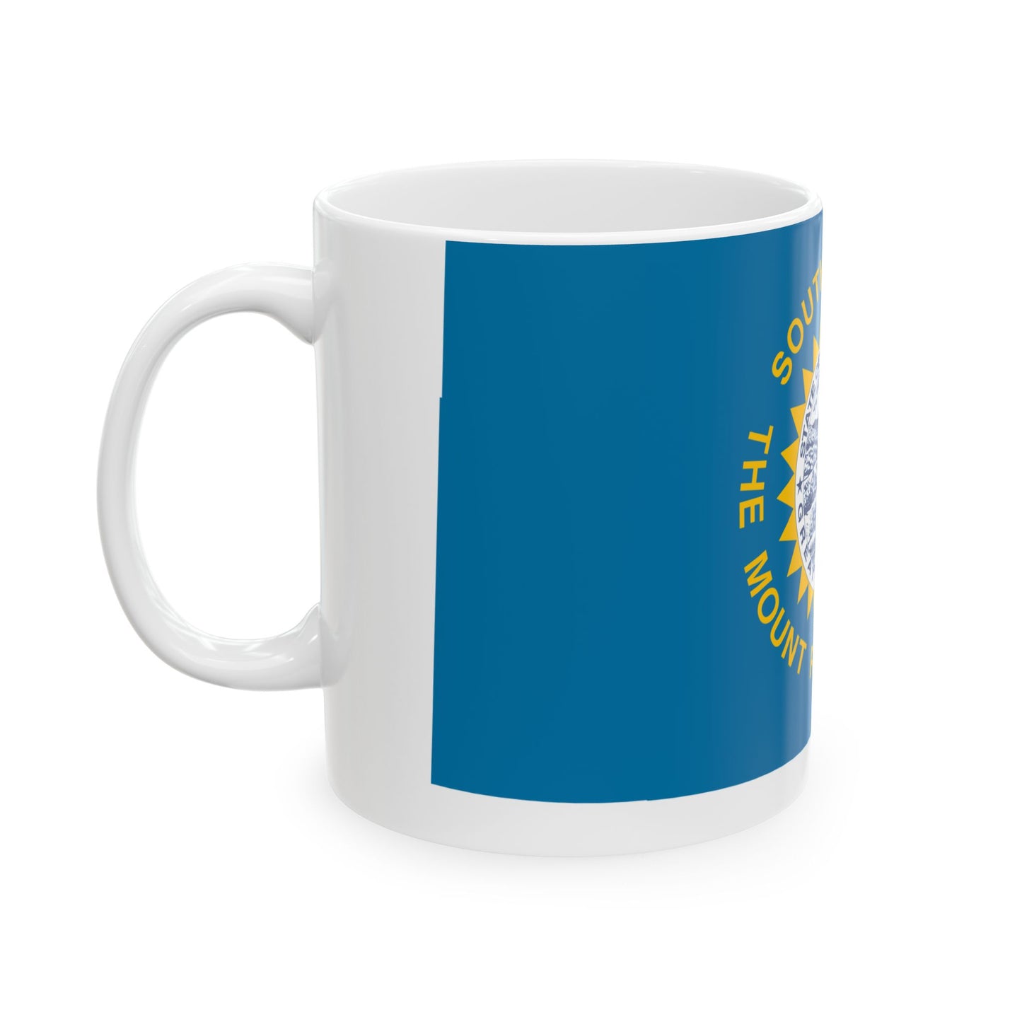 Flag-map of South Dakota (United States) White Coffee Mug