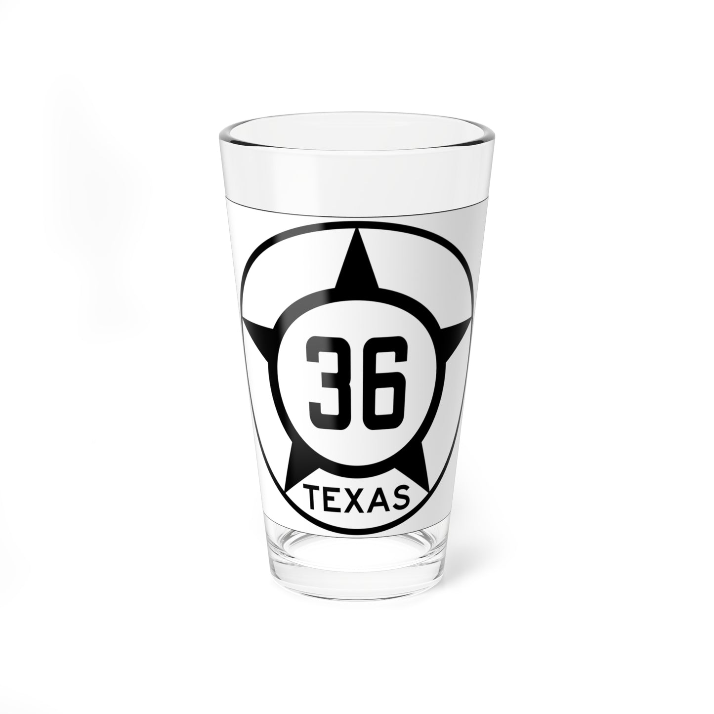 Old Texas 36 (Texas) (Road Sign) Pint Glss 16oz