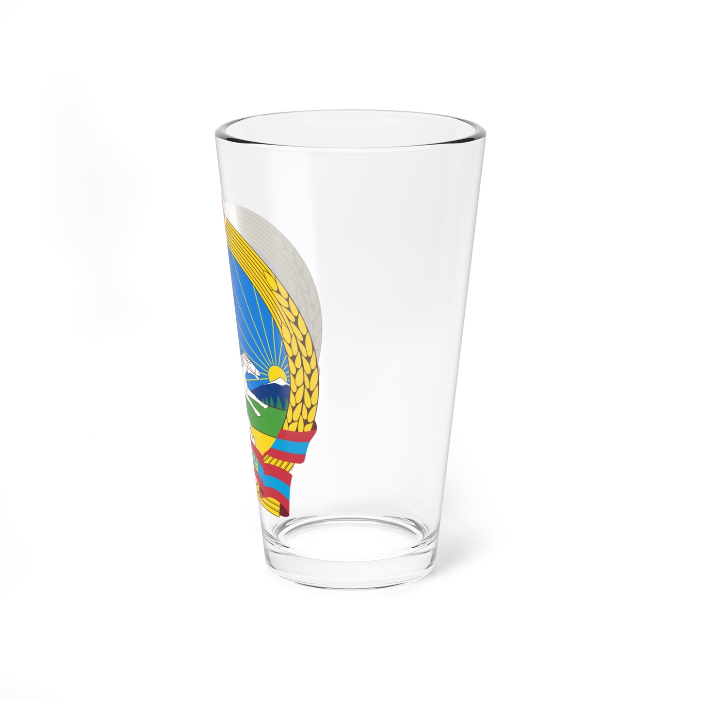 State emblem of the Peoples republic of Mongolia 1960-1992 (Mongolia) (Coat of Arms) Pint Glass 16oz