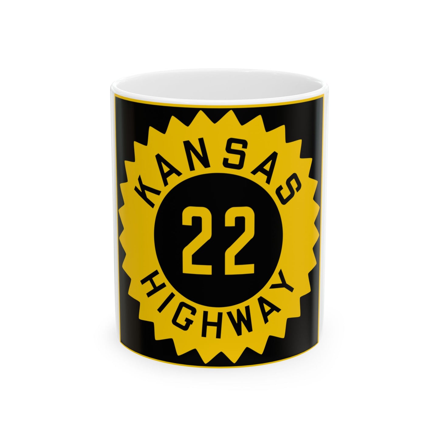 K-22 1926 (Kansas) (Road Sign) White Coffee Mug