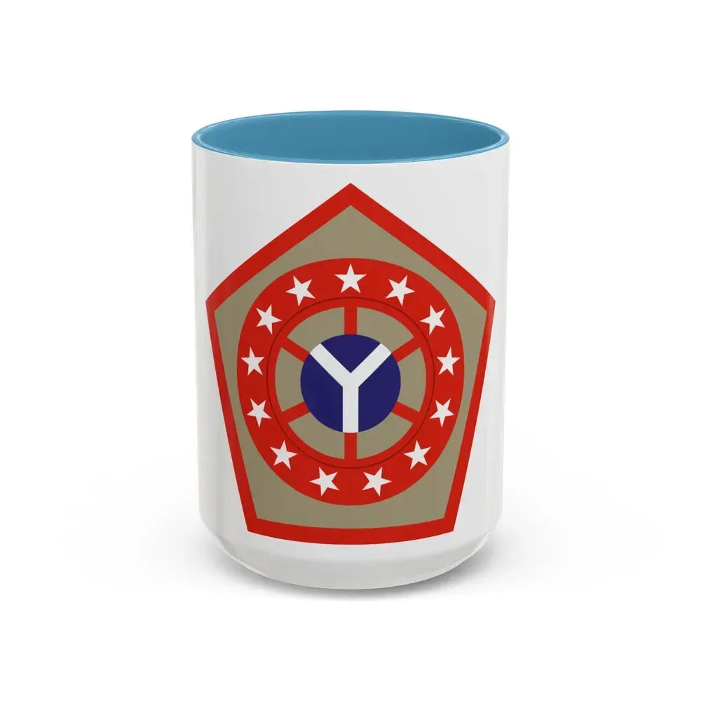 108th Sustainment Brigade (U.S. Army) Accent Coffee Mug 15oz Light Blue - Go Mug Yourself