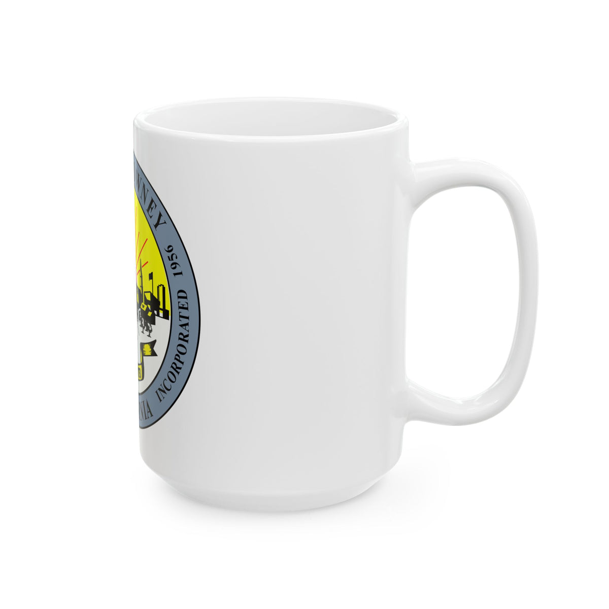 Seal of Downey California - White Coffee Mug