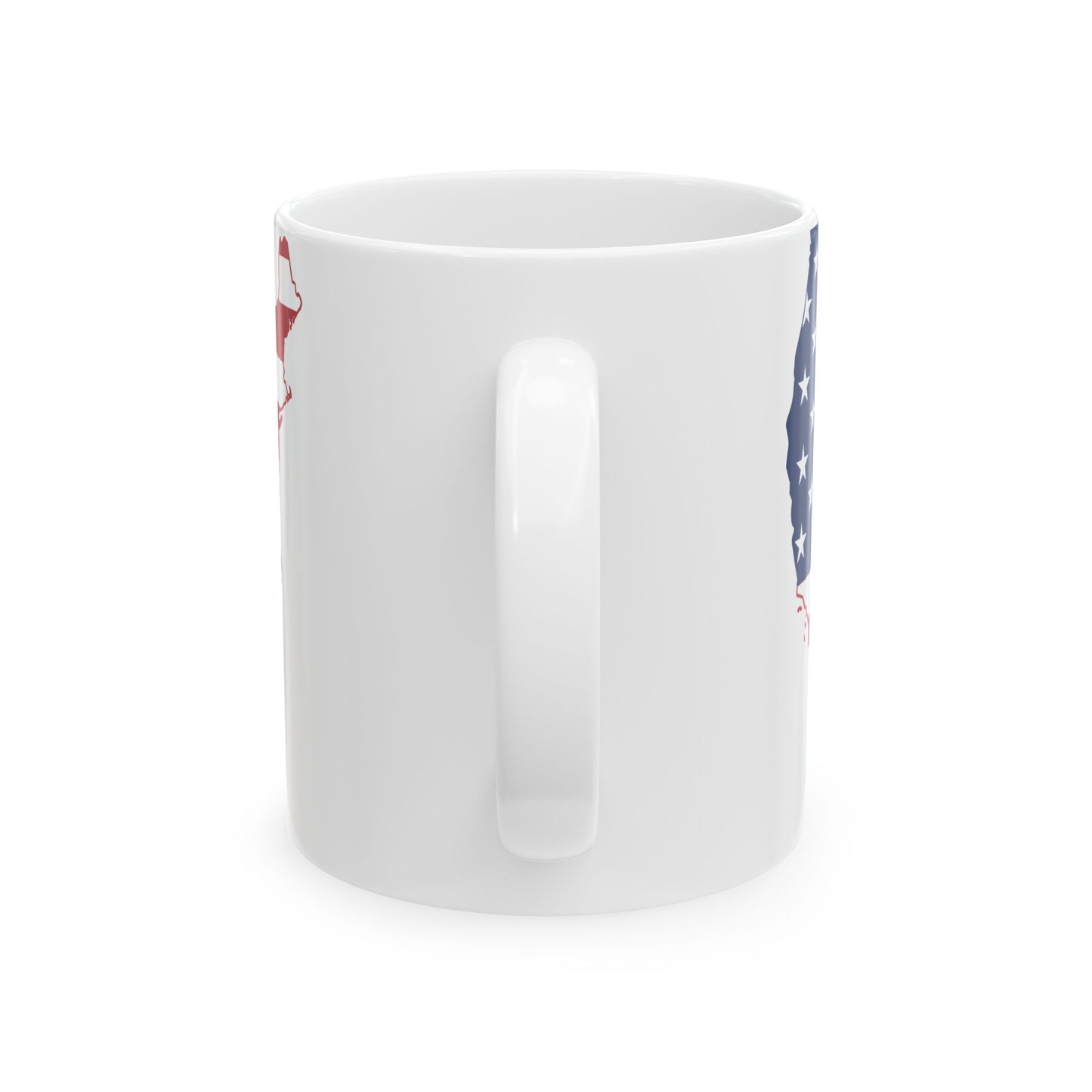 Flag-map of the United and Confederate States (United States) White Coffee Mug