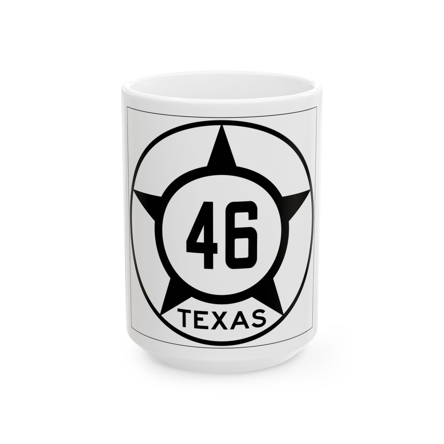 Old Texas 46 (Texas) (Road Sign) White Coffee Mug