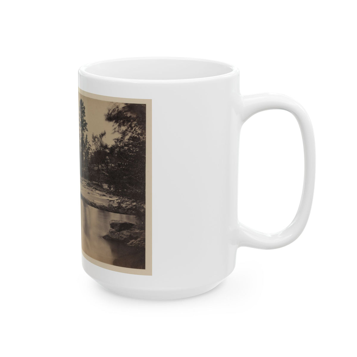 Fallen Tree Across Hazel River, Virginia (U.S. Civil War) White Coffee Mug