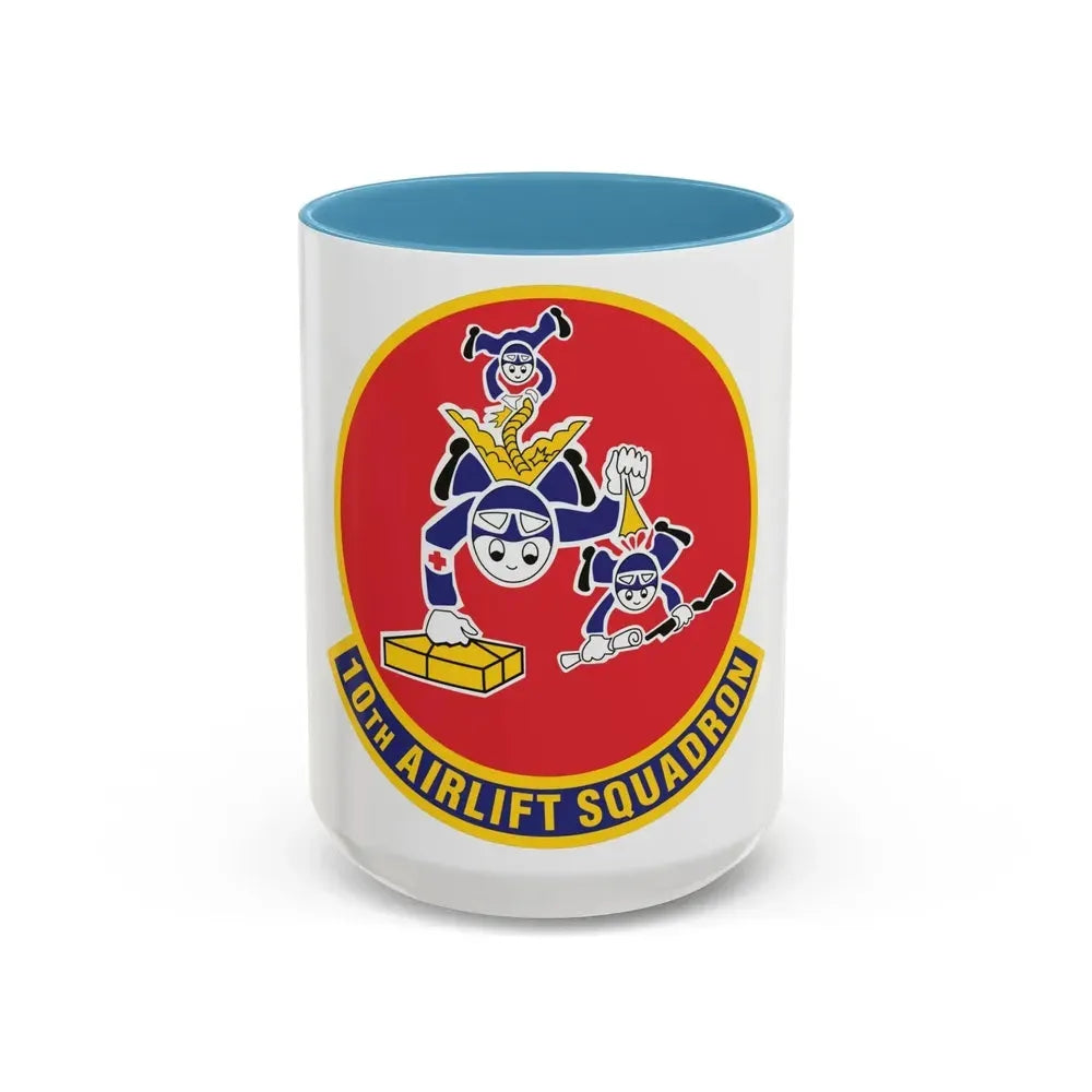 10th Airlift Squadron 2 (U.S. Air Force) Accent Coffee Mug 15oz Light Blue - Go Mug Yourself