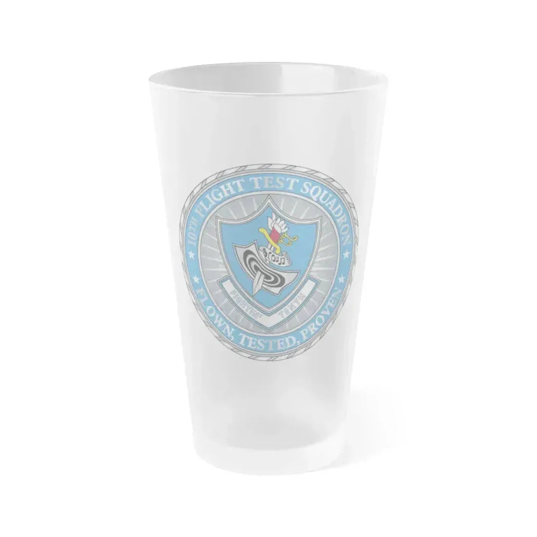 10th Flight Test Sq (U.S. Air Force) Frosted Pint Glass 16oz 16oz Frosted - Go Mug Yourself