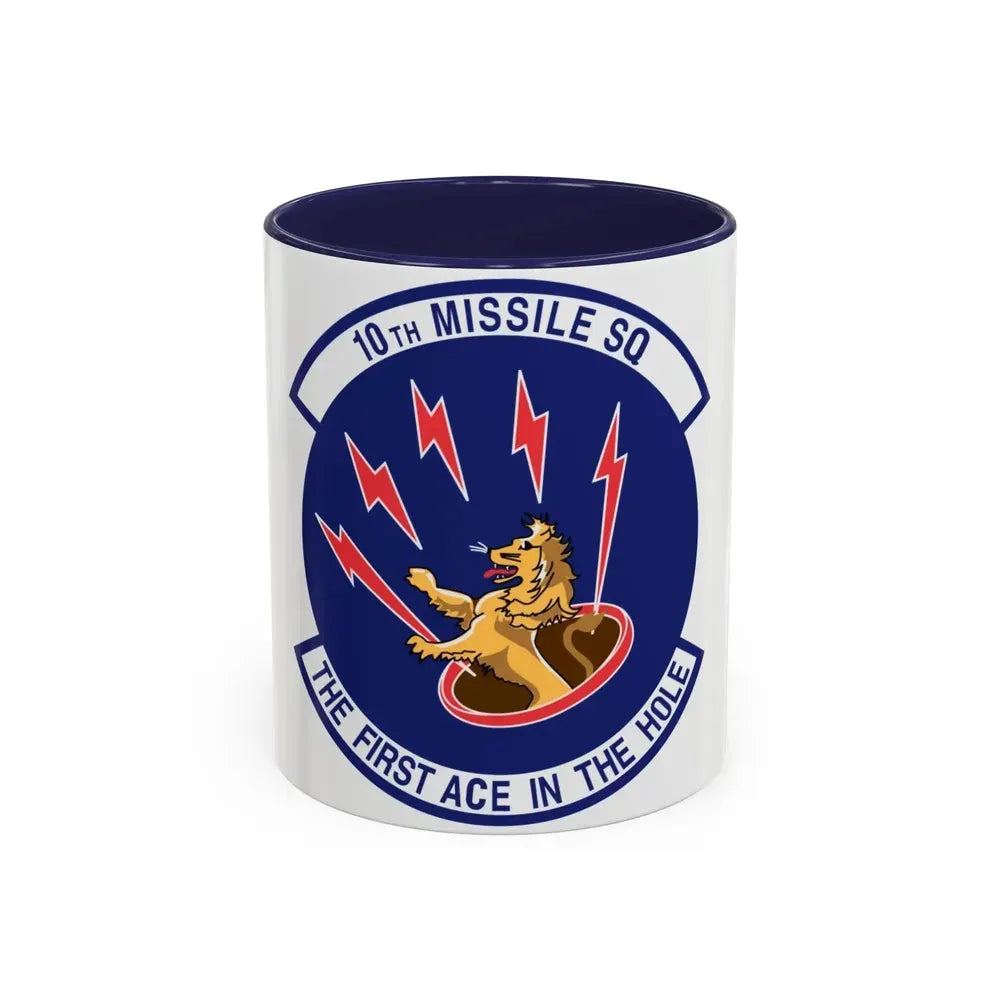 10th Missile SQ The First In The Hole (U.S. Air Force) Accent Coffee Mug 11oz Navy - Go Mug Yourself