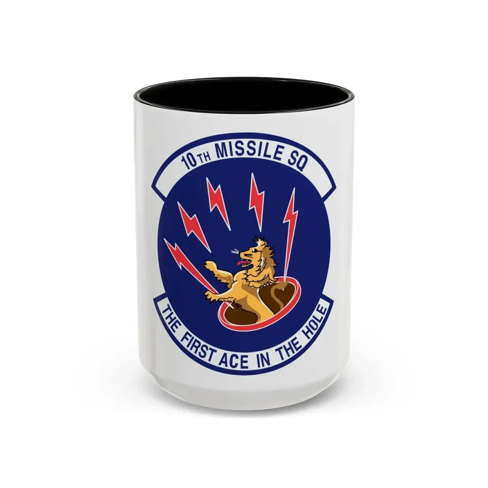 10th Missile SQ The First In The Hole (U.S. Air Force) Accent Coffee Mug 15oz Black - Go Mug Yourself