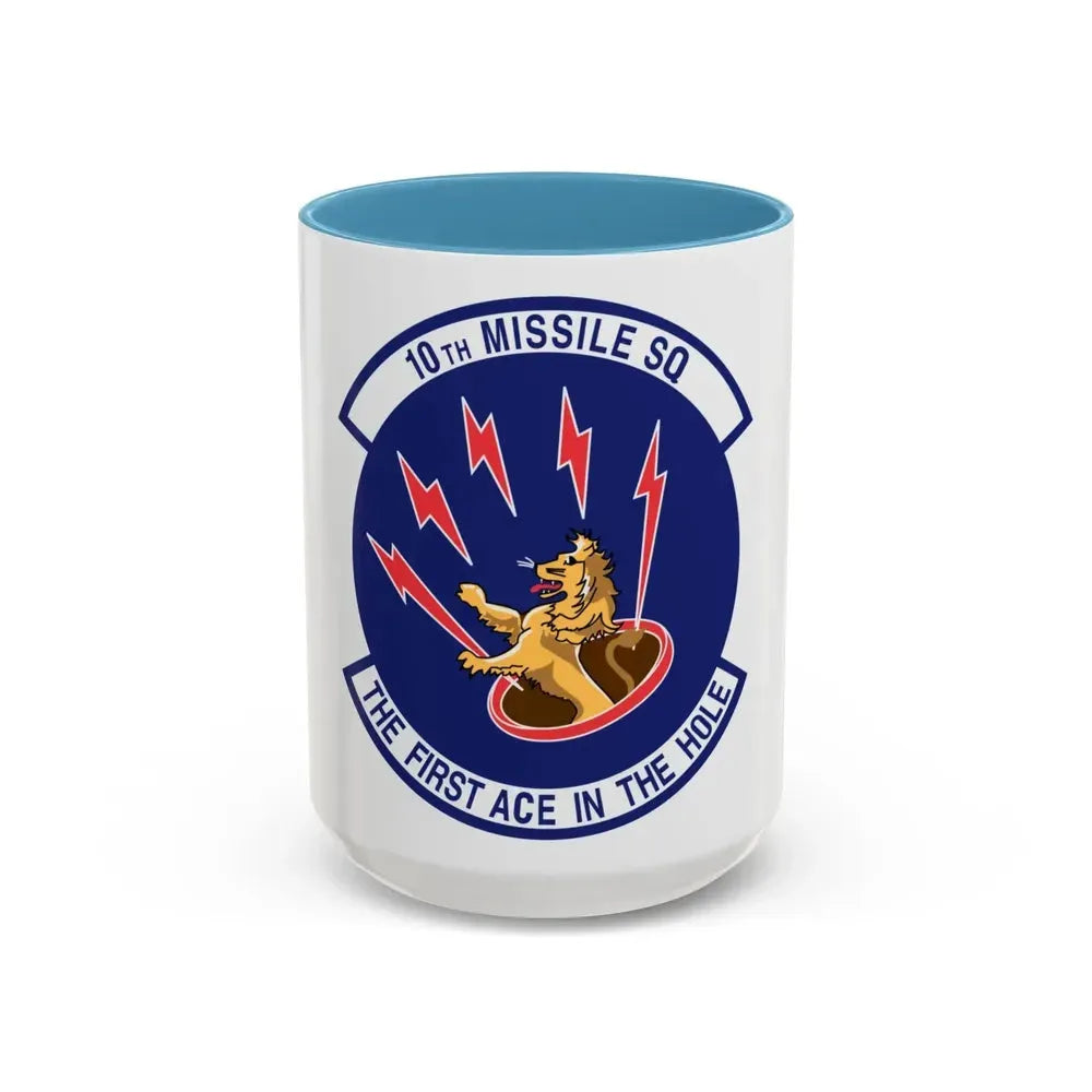 10th Missile SQ The First In The Hole (U.S. Air Force) Accent Coffee Mug 15oz Light Blue - Go Mug Yourself