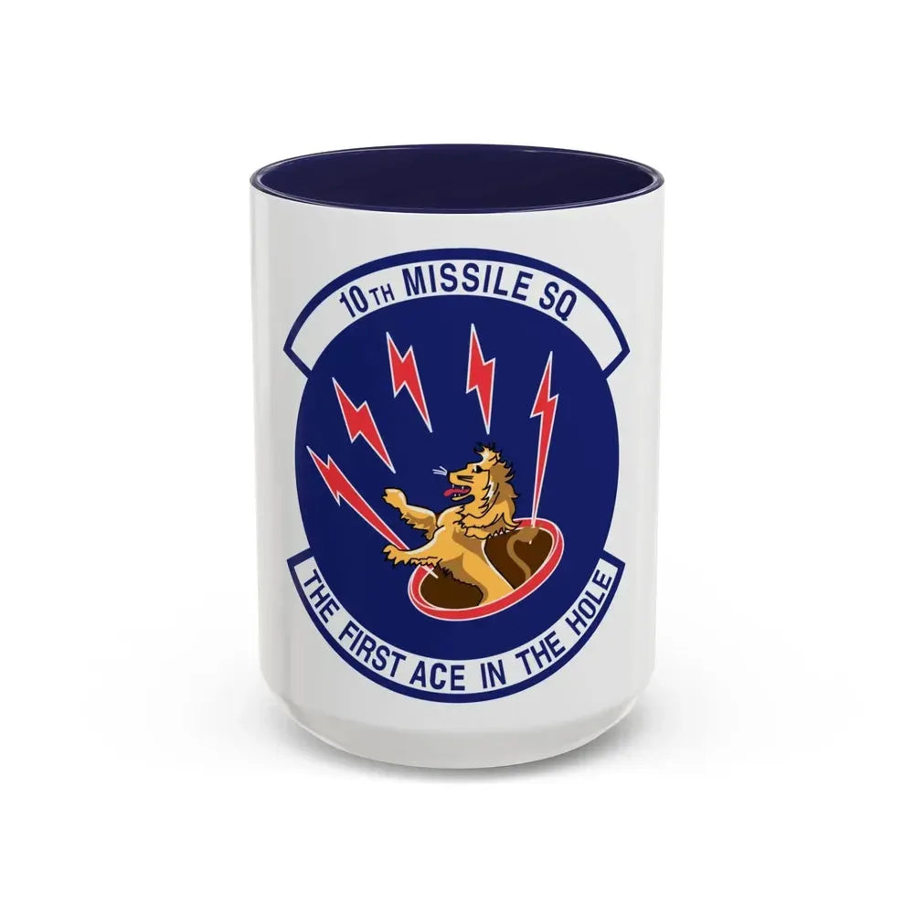 10th Missile SQ The First In The Hole (U.S. Air Force) Accent Coffee Mug 15oz Navy - Go Mug Yourself