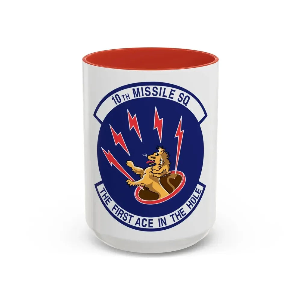 10th Missile SQ The First In The Hole (U.S. Air Force) Accent Coffee Mug 15oz Red - Go Mug Yourself