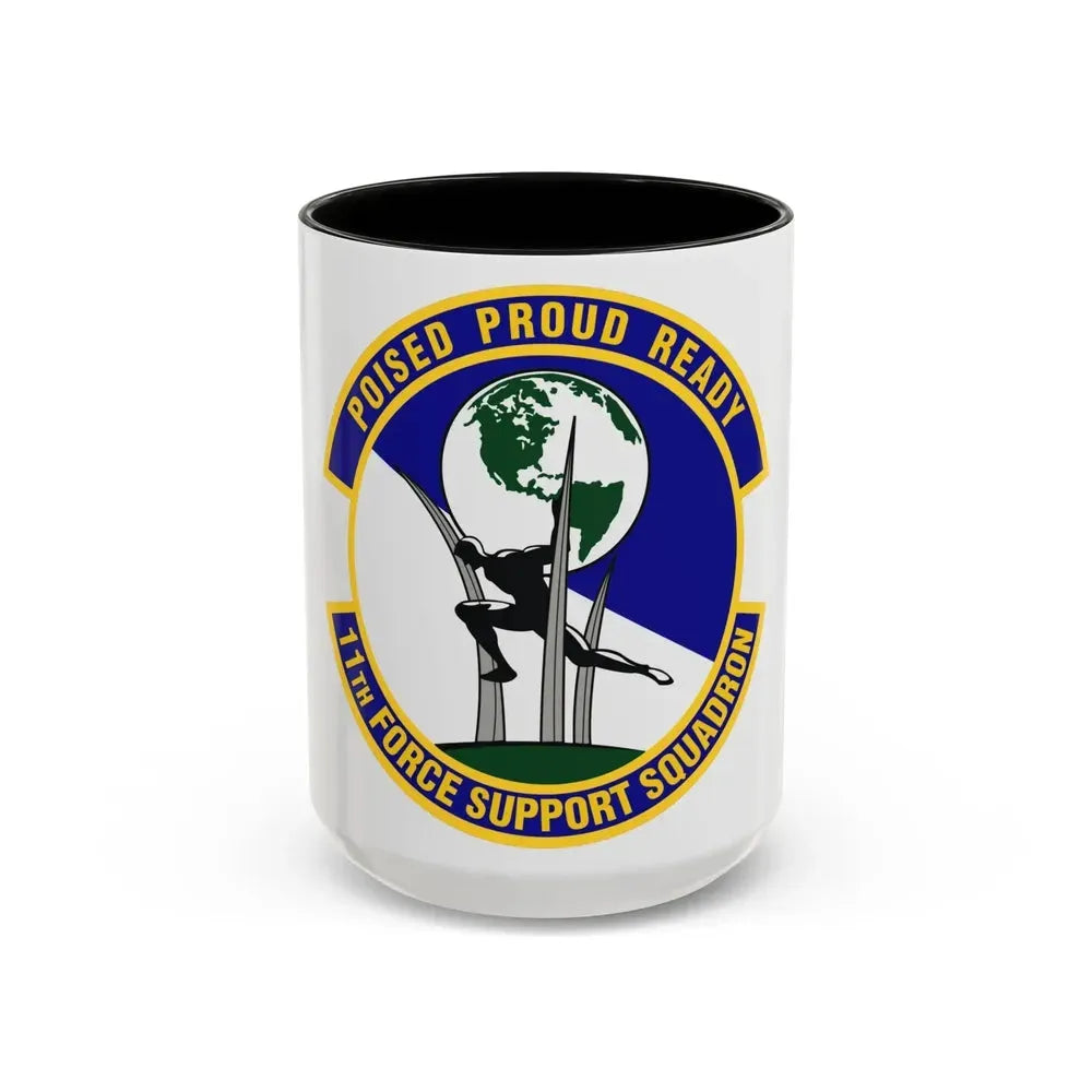 11 Force Support Squadron USAF (U.S. Air Force) Accent Coffee Mug 15oz Black - Go Mug Yourself