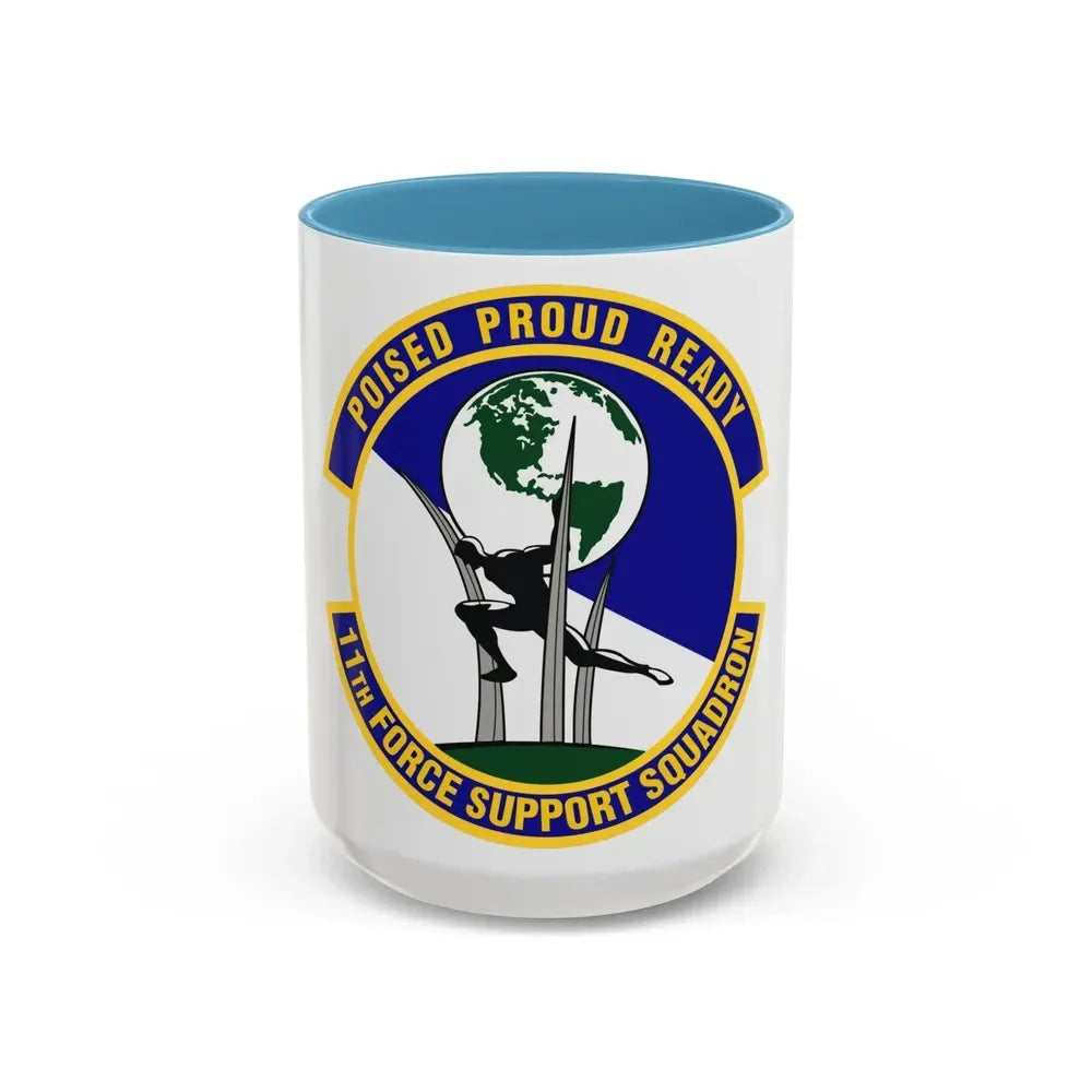 11 Force Support Squadron USAF (U.S. Air Force) Accent Coffee Mug 15oz Light Blue - Go Mug Yourself