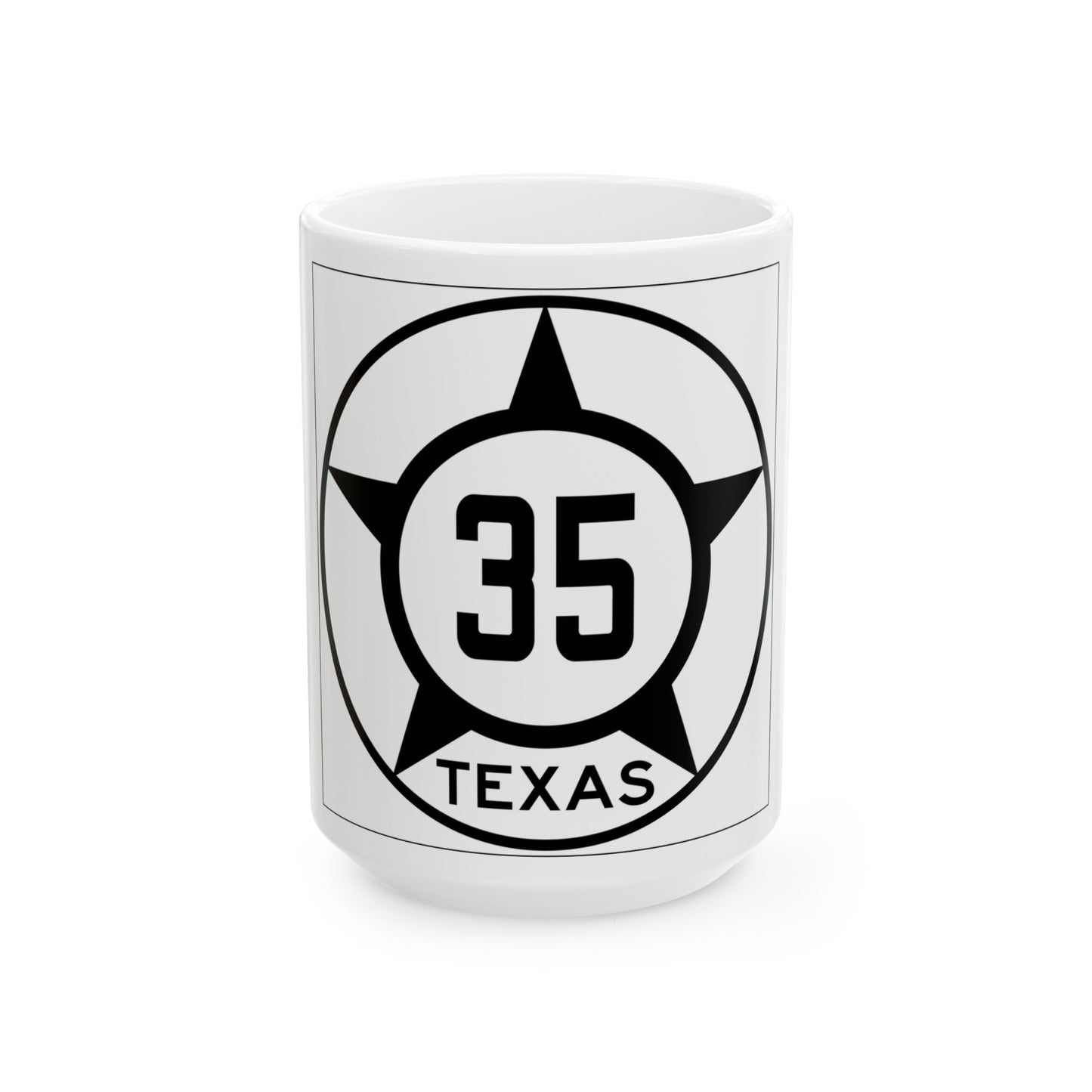 Old Texas 35 (Texas) (Road Sign) White Coffee Mug