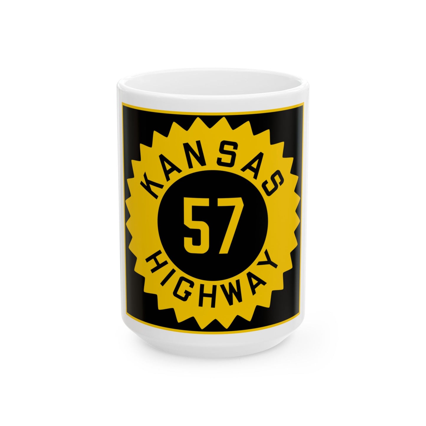 K-57 1926 (Kansas) (Road Sign) White Coffee Mug