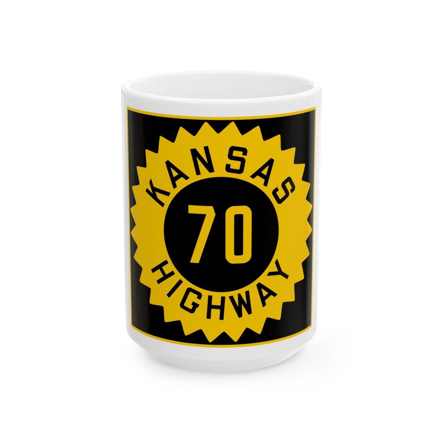 K-70 1926 (Kansas) (Road Sign) White Coffee Mug