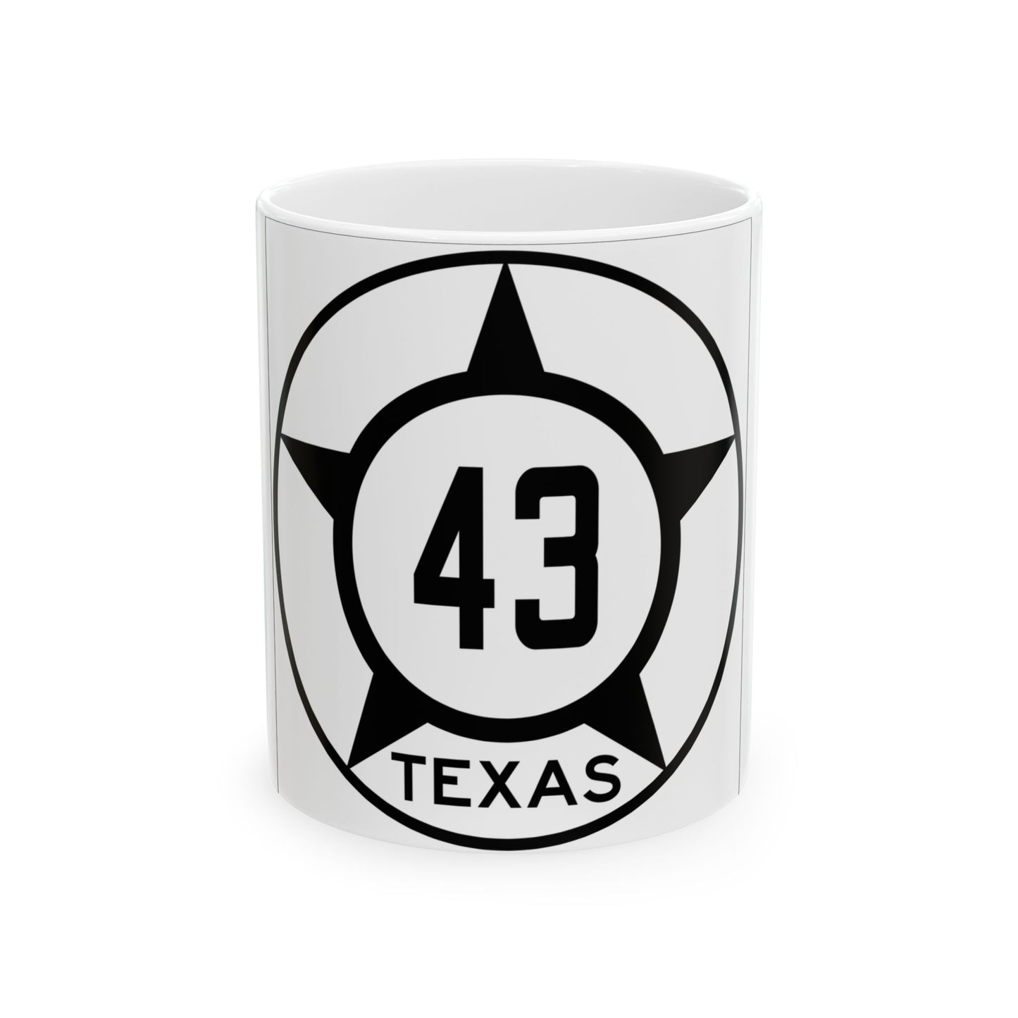 Old Texas 43 (Texas) (Road Sign) White Coffee Mug
