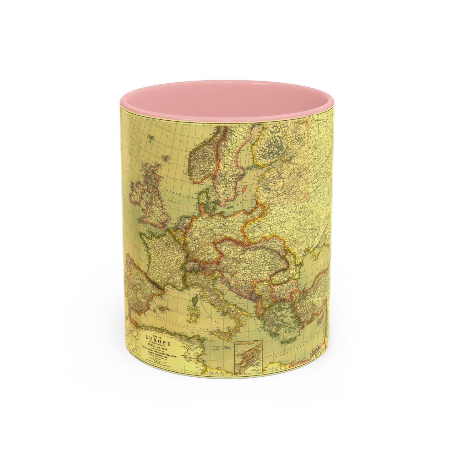 Europe and Africa and Asia (1915) (Map) Accent Coffee Mug