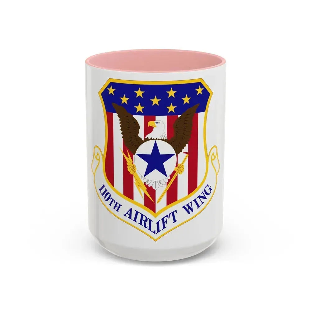 110th Airlift Wing (U.S. Air Force) Accent Coffee Mug 15oz Pink - Go Mug Yourself