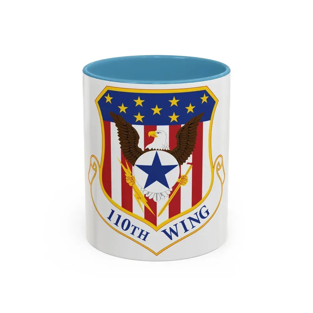 110th Wing emblem (U.S. Air Force) Accent Coffee Mug 11oz Light Blue - Go Mug Yourself