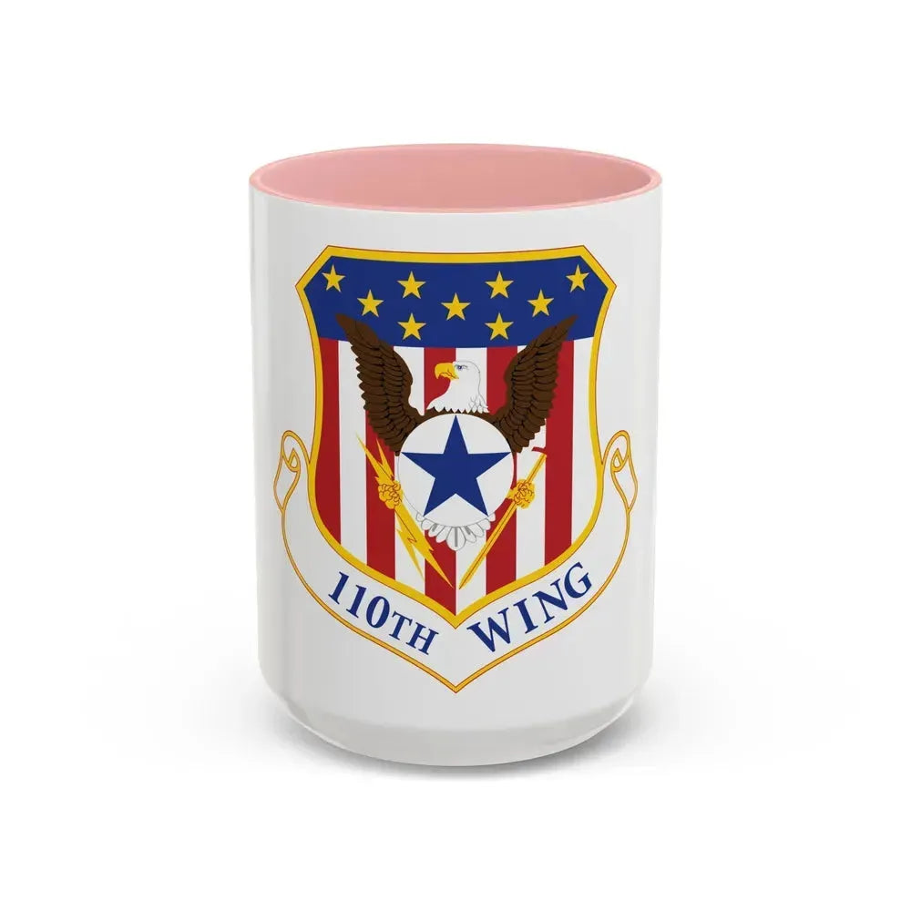 110th Wing emblem (U.S. Air Force) Accent Coffee Mug 15oz Pink - Go Mug Yourself