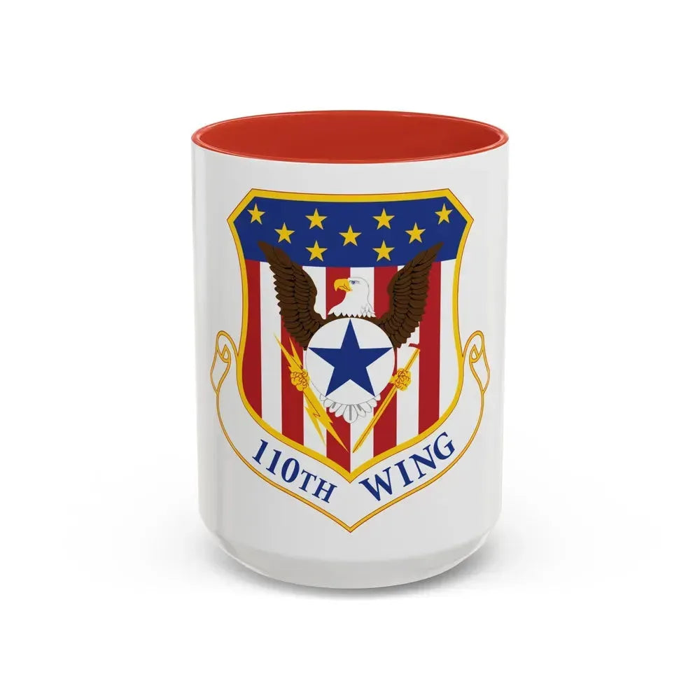 110th Wing emblem (U.S. Air Force) Accent Coffee Mug 15oz Red - Go Mug Yourself