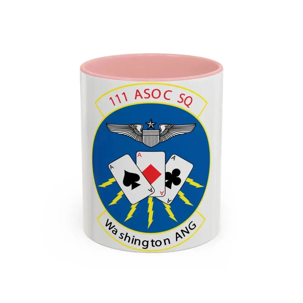 111 ASOC Sq Washington ANG (U.S. Air Force) Accent Coffee Mug 11oz Pink - Go Mug Yourself