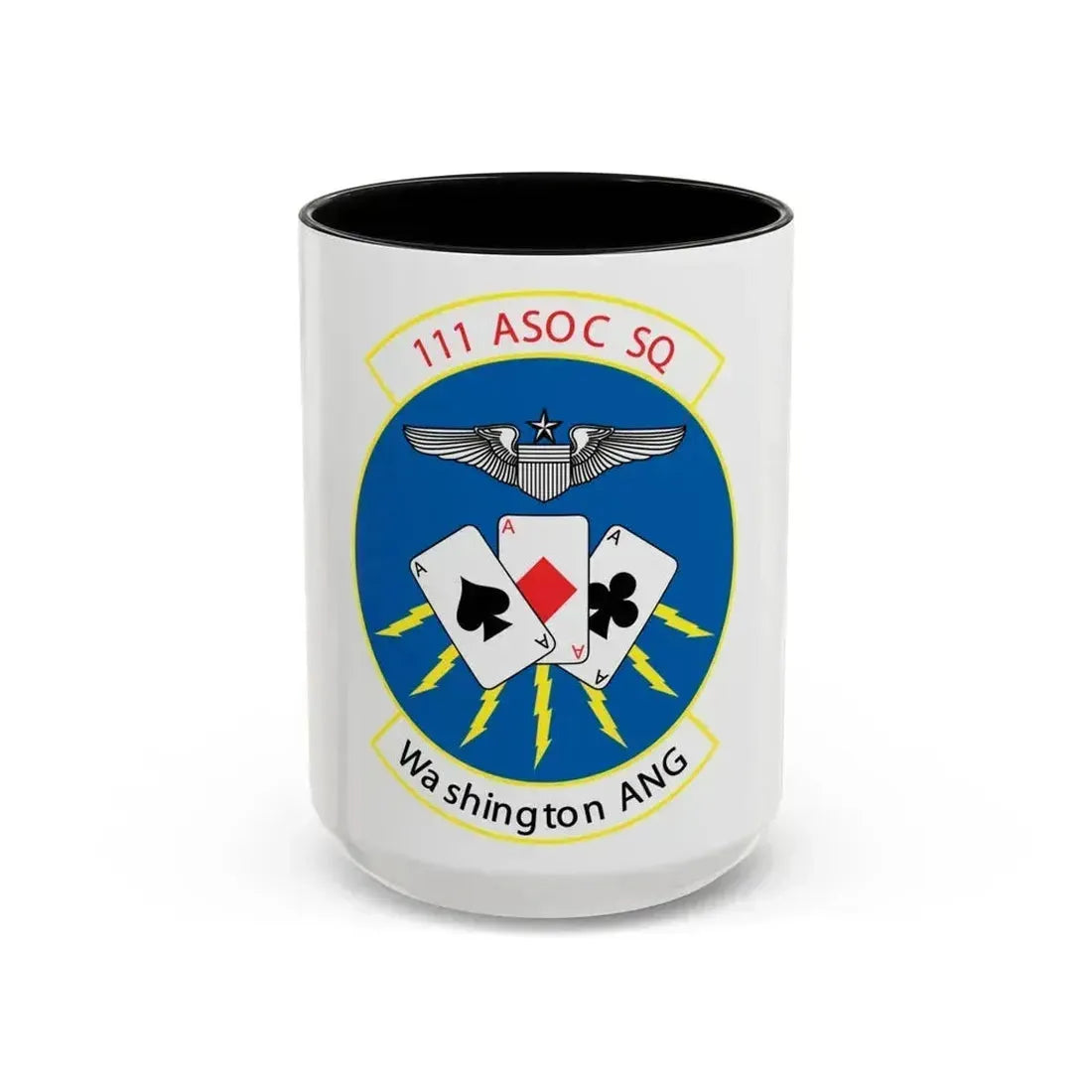 111 ASOC Sq Washington ANG (U.S. Air Force) Accent Coffee Mug 15oz Black - Go Mug Yourself