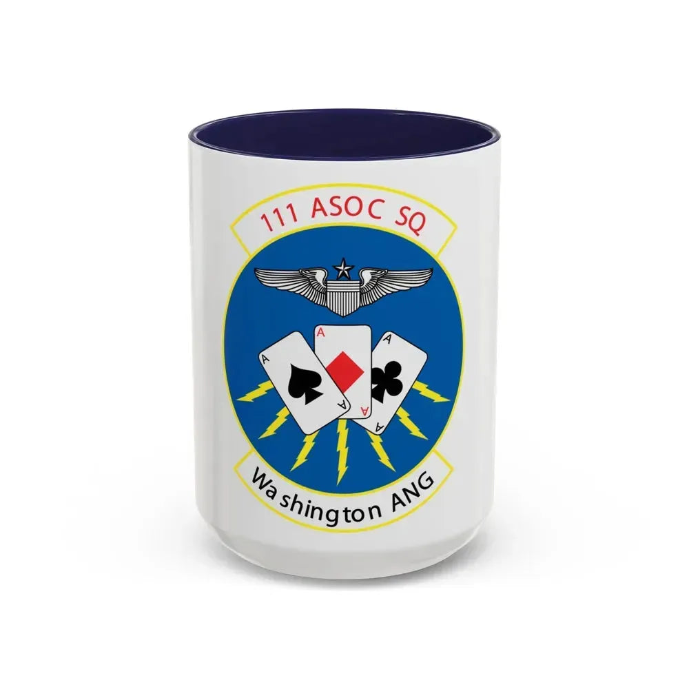 111 ASOC Sq Washington ANG (U.S. Air Force) Accent Coffee Mug 15oz Navy - Go Mug Yourself