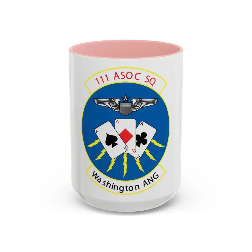 111 ASOC Sq Washington ANG (U.S. Air Force) Accent Coffee Mug 15oz Pink - Go Mug Yourself