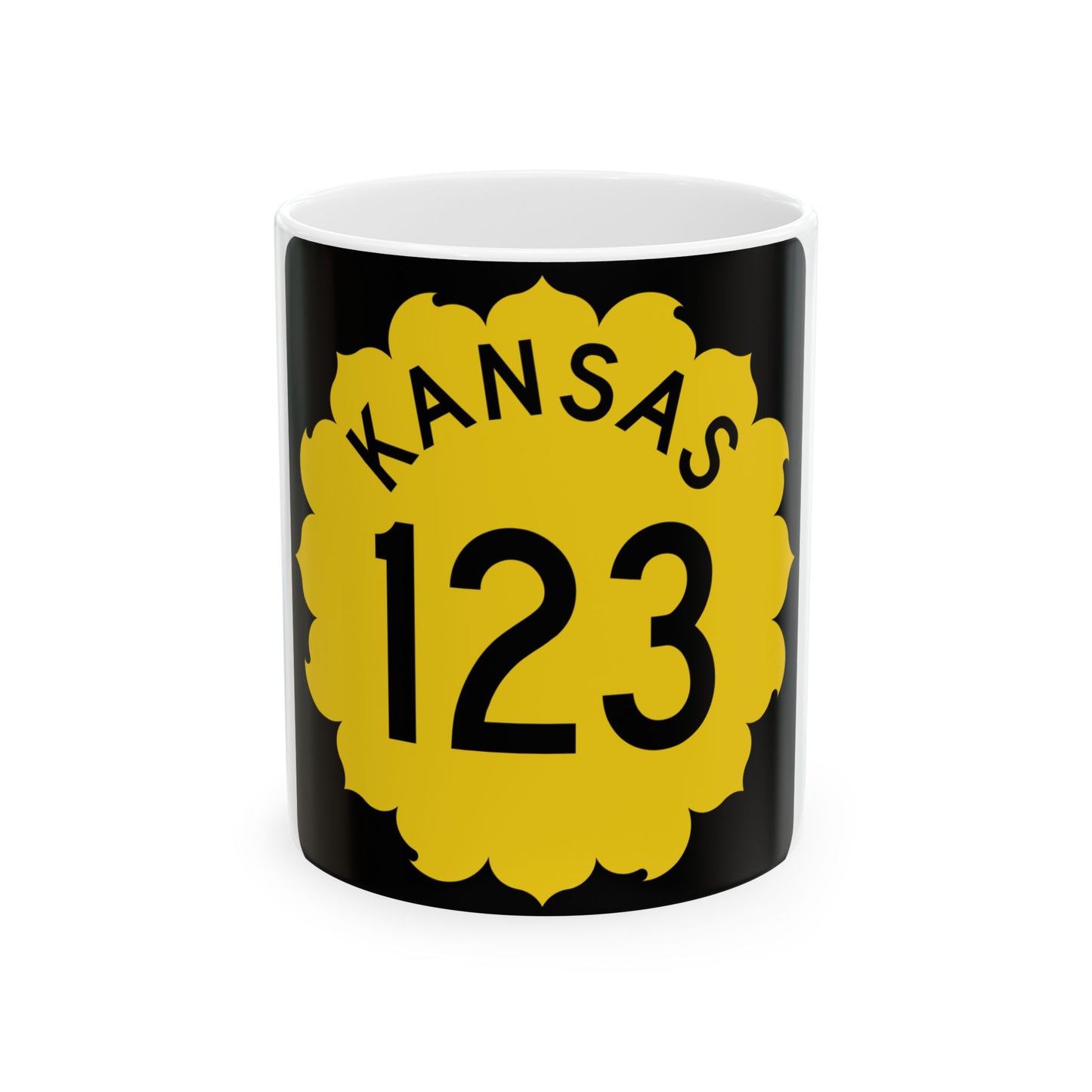 K-123 1962 (Kansas) (Road Sign) White Coffee Mug