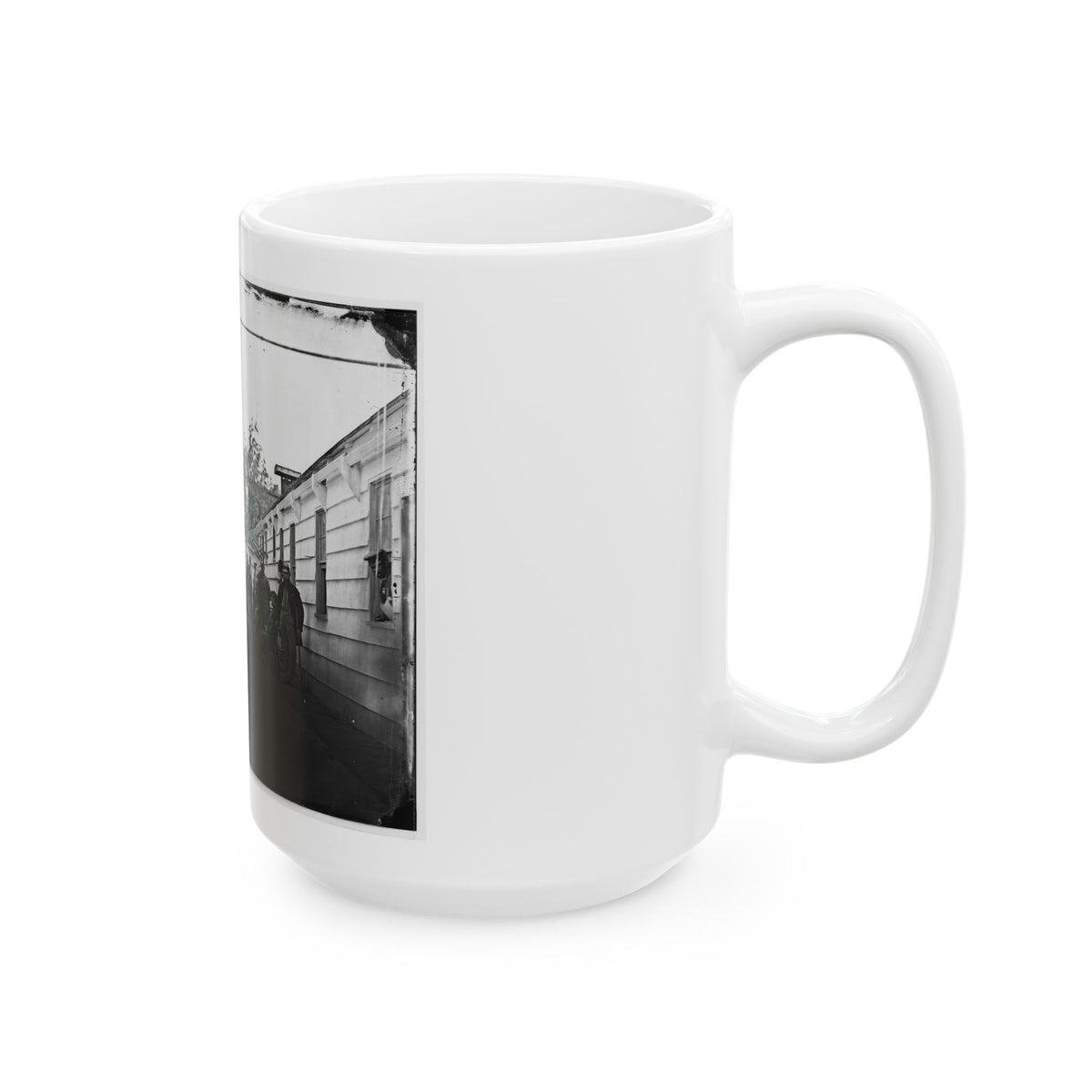 Washington, D.C. Convalescent Soldiers And Others Outside Quarters Of The Sanitary Commission Home Lodge (U.S. Civil War) White Coffee Mug