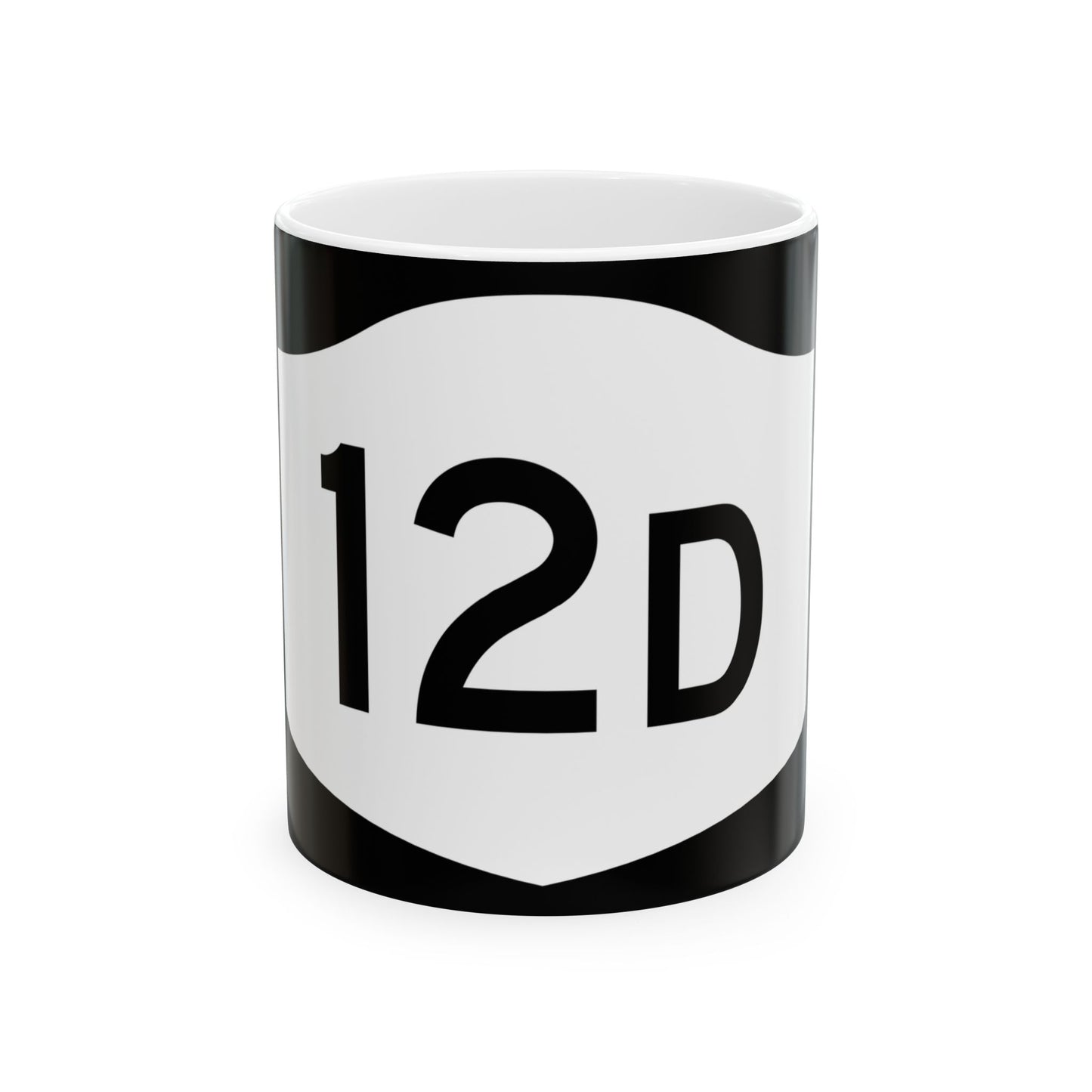 NY-12D (New York) (Road Sign) White Coffee Mug