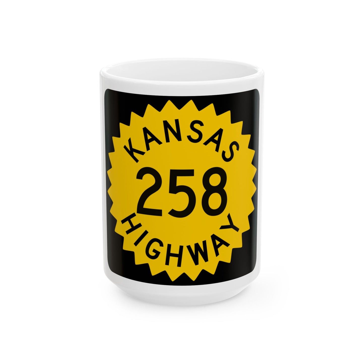 K-258 1948 (Kansas) (Road Sign) White Coffee Mug