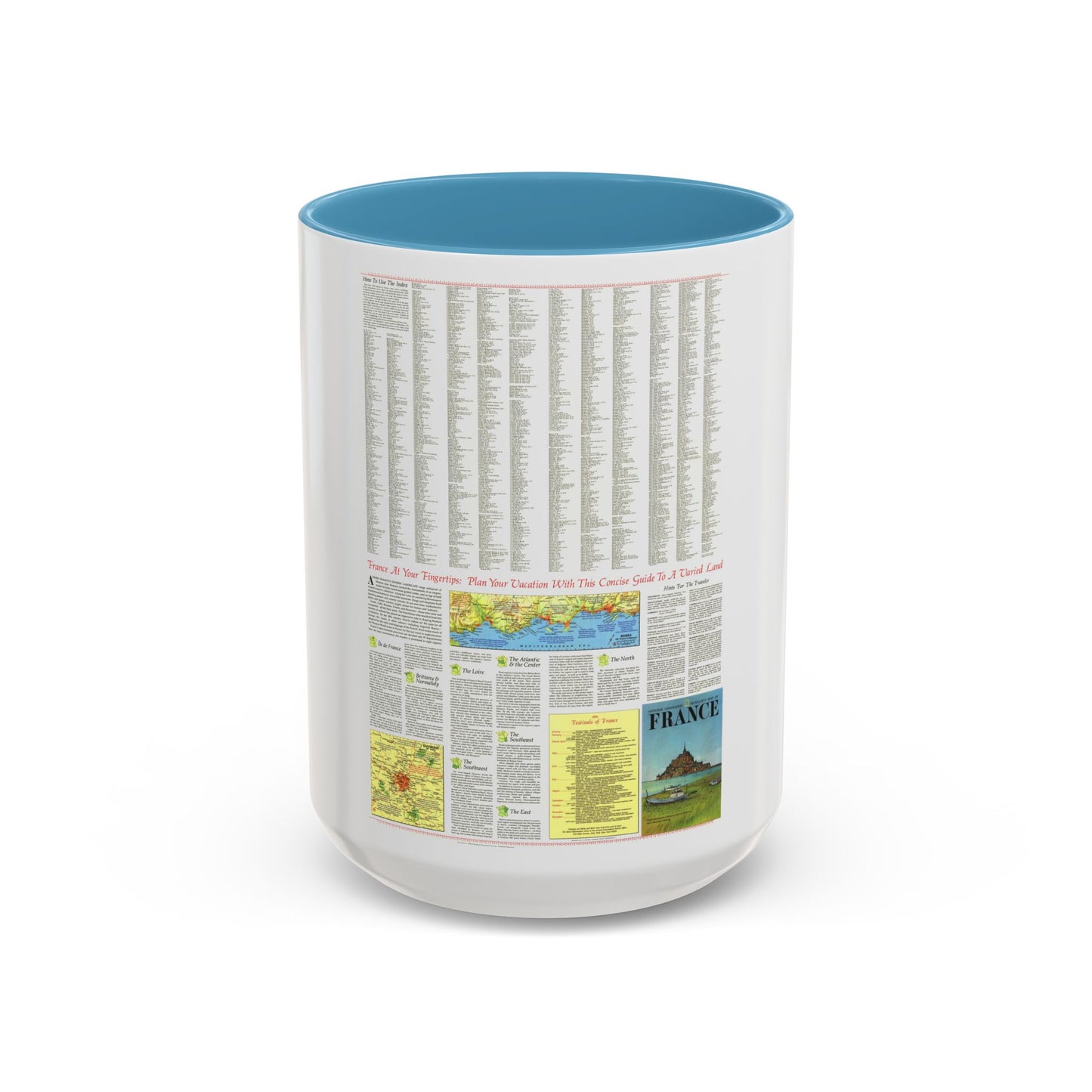 France - A Traveller's Map 2 (1971) (Map) Accent Coffee Mug