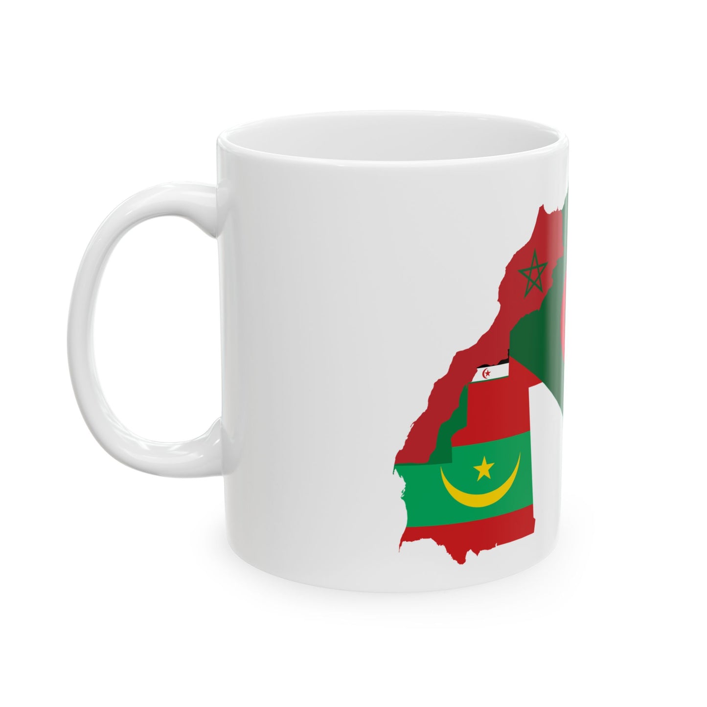 Flag map of Maghreb (Algeria) White Coffee Mug