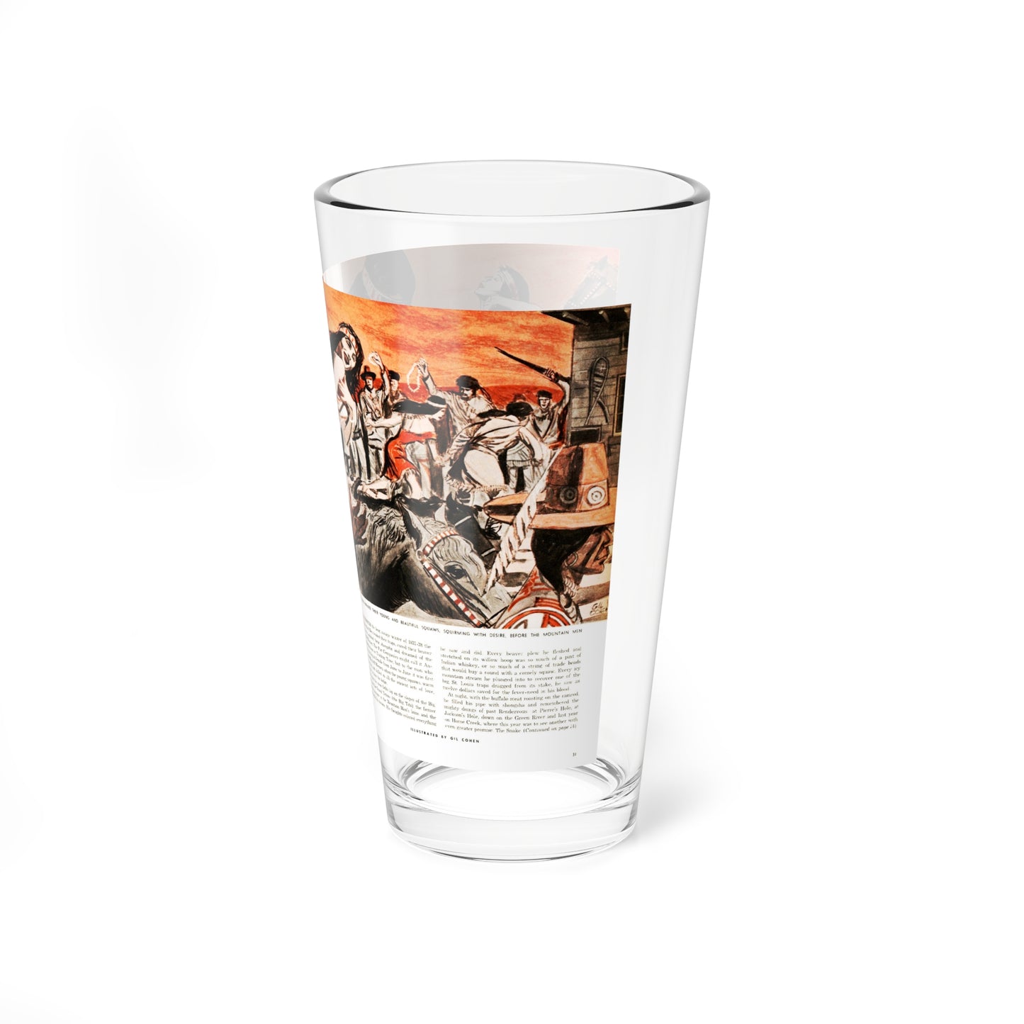 Last Spree of the Mountain Men, Real magazine, February 1954 - Pint Glass 16oz