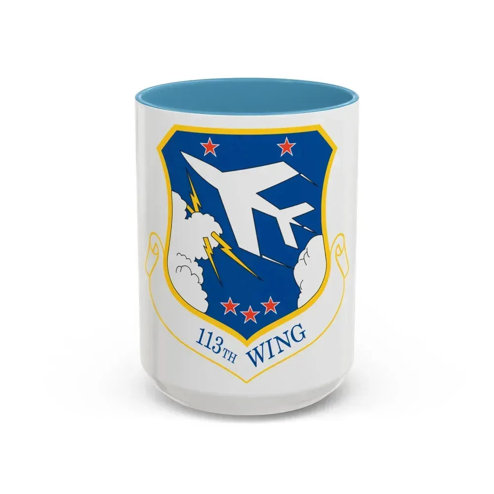 113th Wing (U.S. Air Force) Accent Coffee Mug 15oz Light Blue - Go Mug Yourself