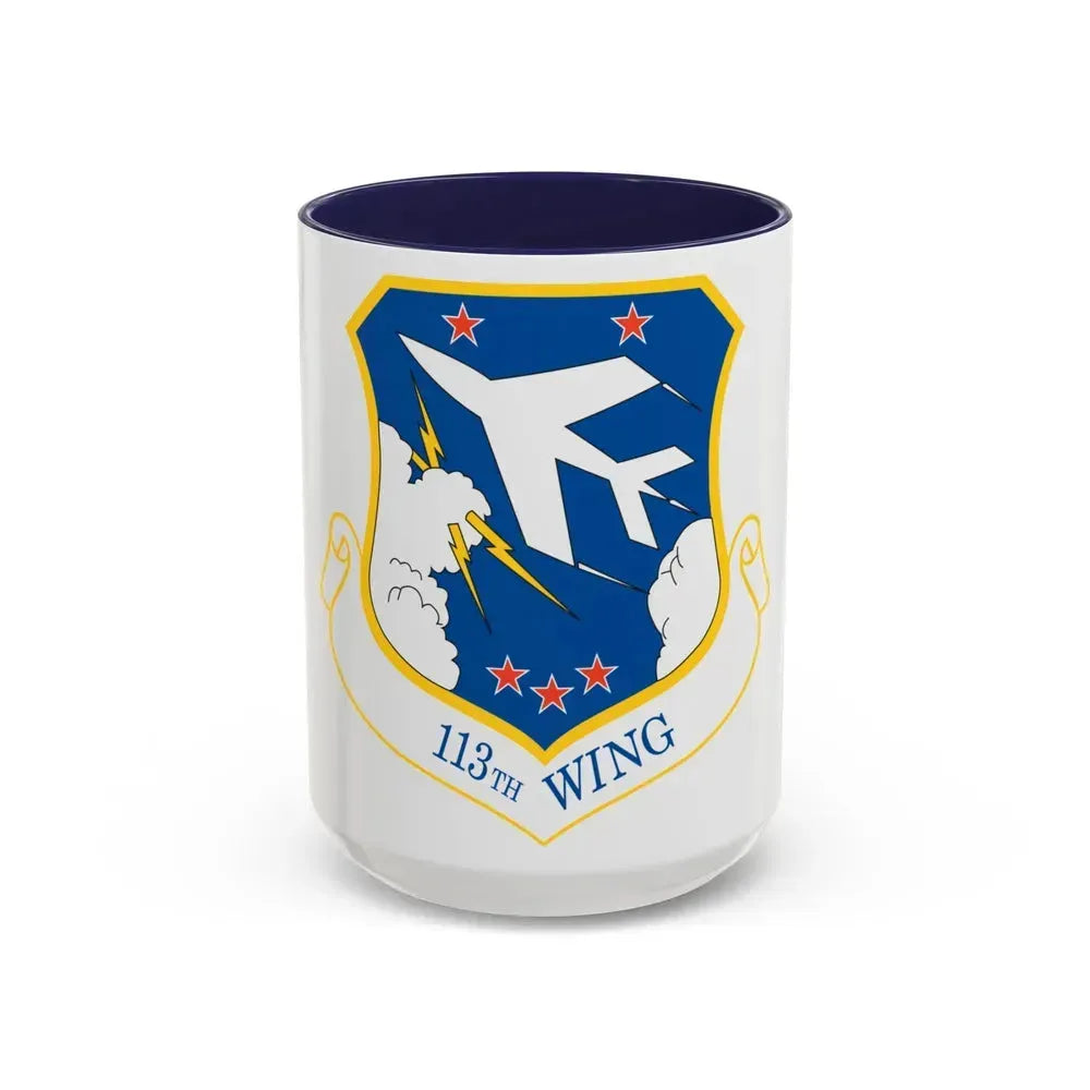 113th Wing (U.S. Air Force) Accent Coffee Mug 15oz Navy - Go Mug Yourself