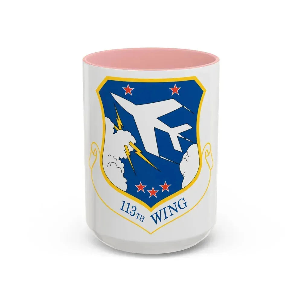 113th Wing (U.S. Air Force) Accent Coffee Mug 15oz Pink - Go Mug Yourself