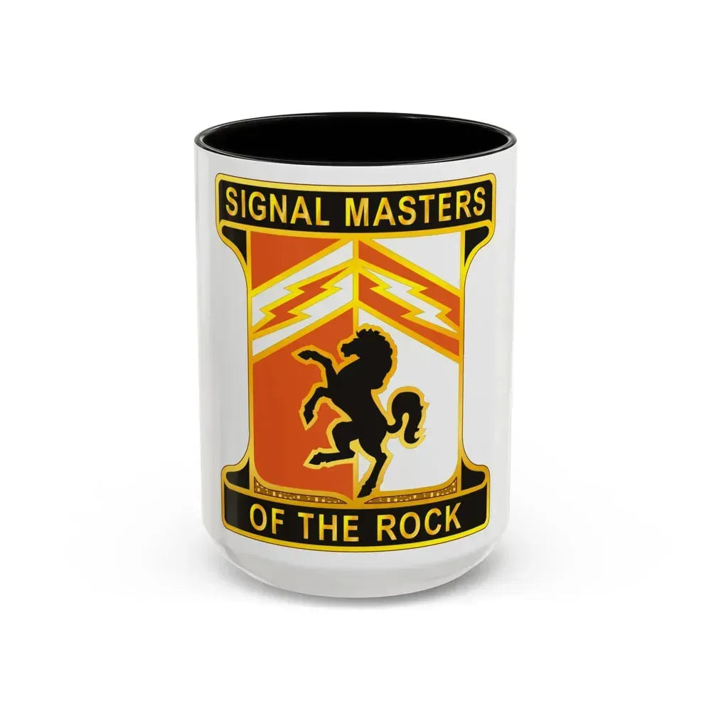 114 Signal Battalion (U.S. Army) Accent Coffee Mug 15oz Black - Go Mug Yourself