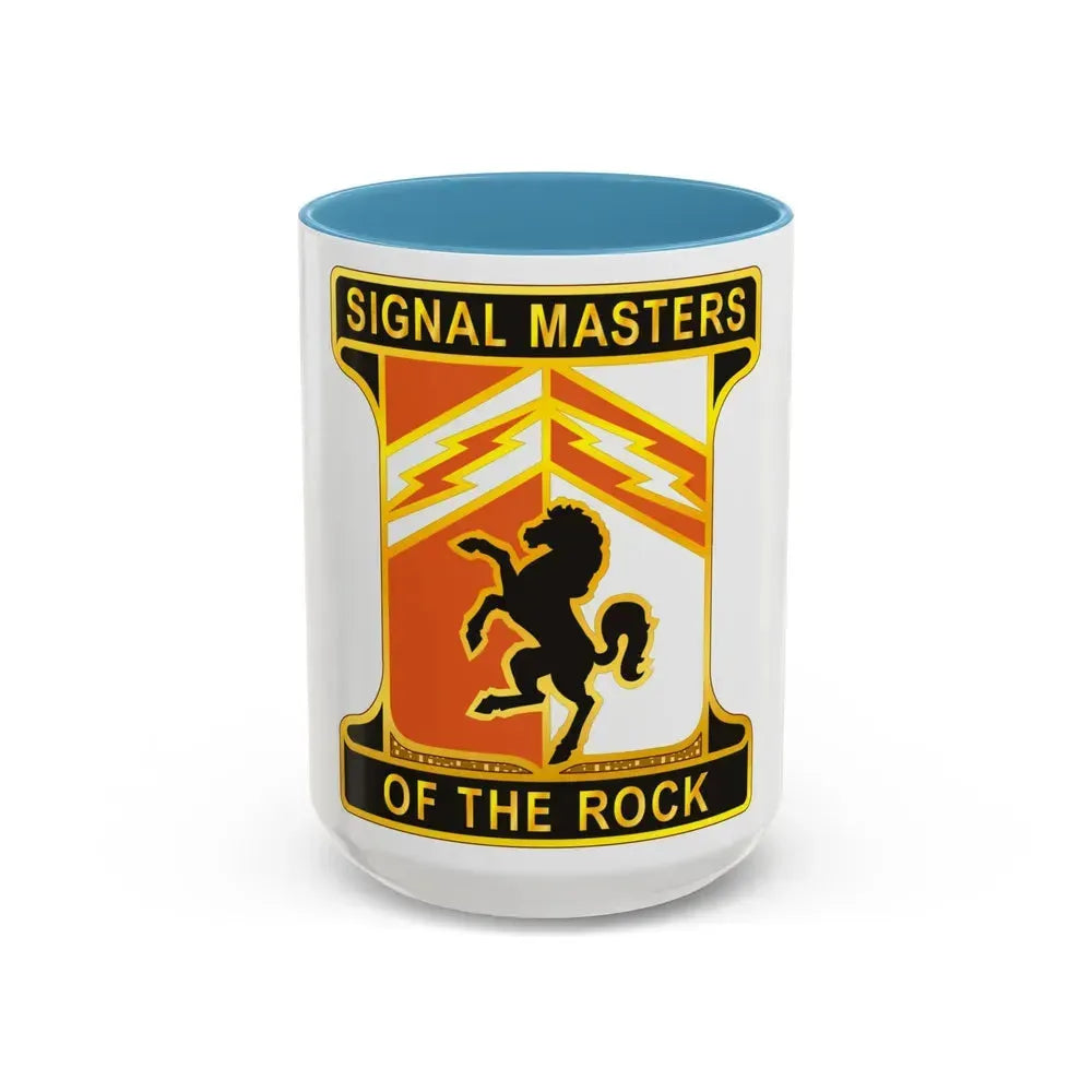 114 Signal Battalion (U.S. Army) Accent Coffee Mug 15oz Light Blue - Go Mug Yourself