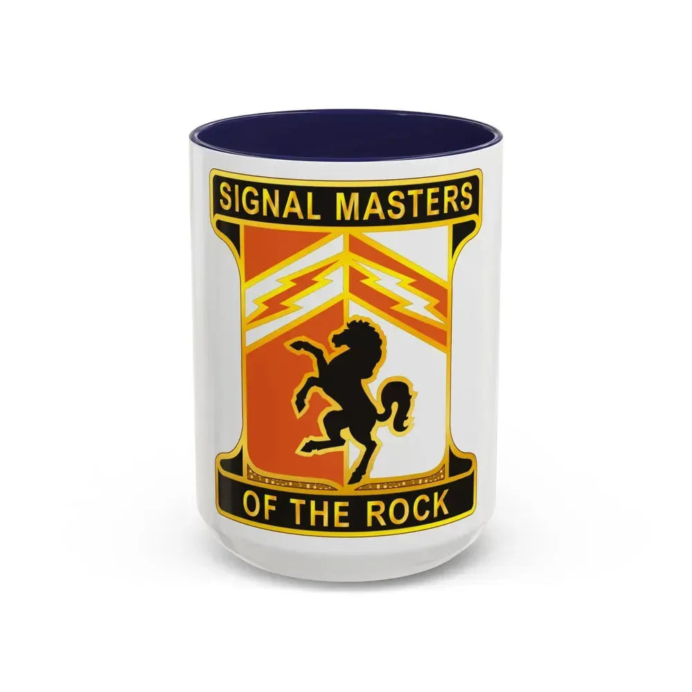 114 Signal Battalion (U.S. Army) Accent Coffee Mug 15oz Navy - Go Mug Yourself