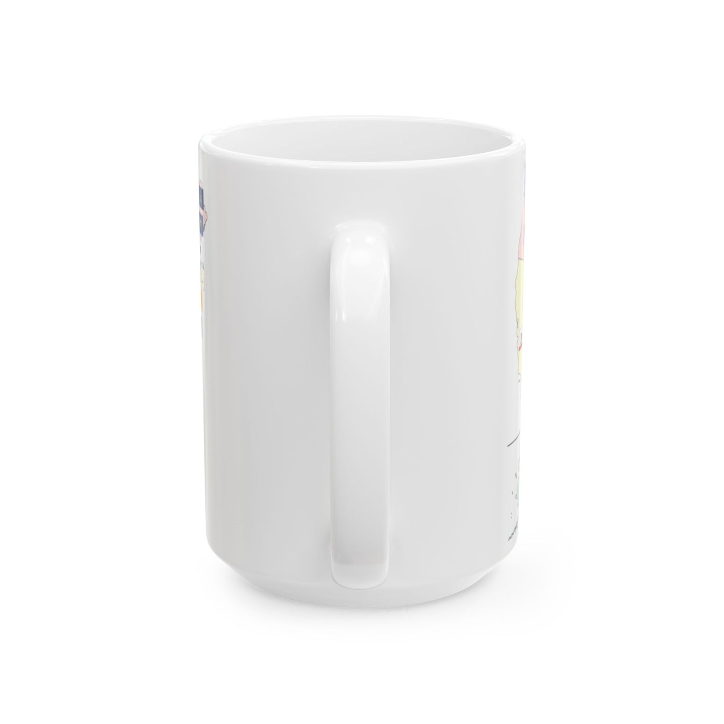 Map of the United States with flags (United States) White Coffee Mug