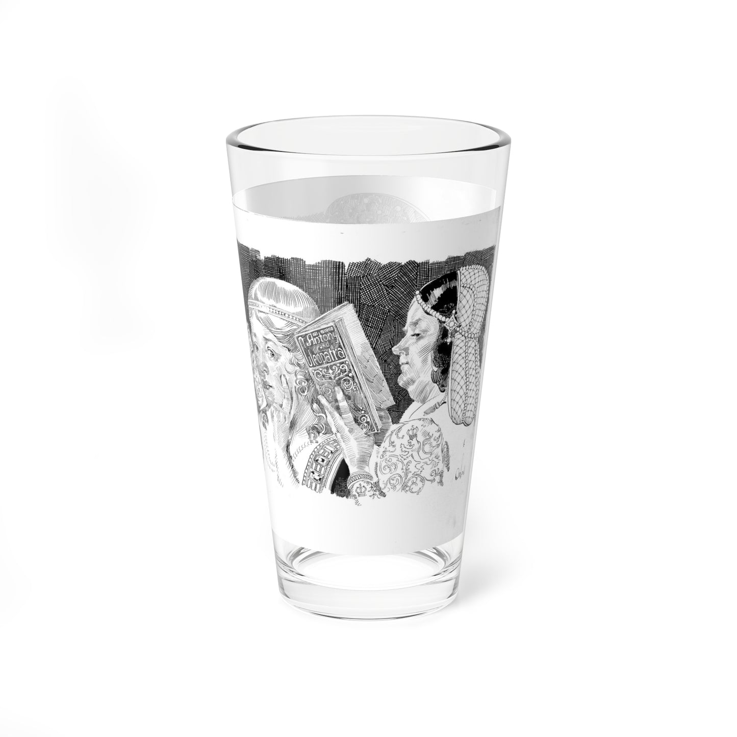 Line up of Women Reading Novels, circa 1915 - Pint Glass 16oz