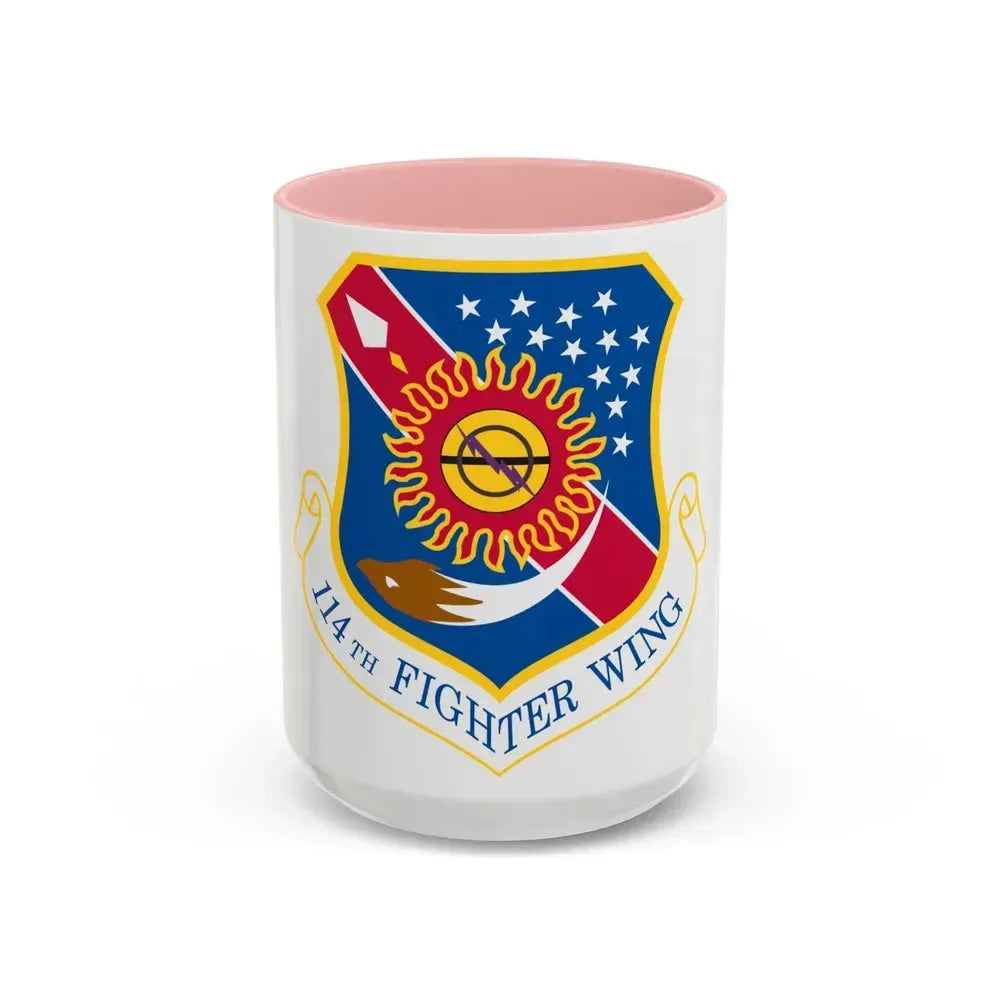 114th Fighter Wing (U.S. Air Force) Accent Coffee Mug 15oz Pink - Go Mug Yourself